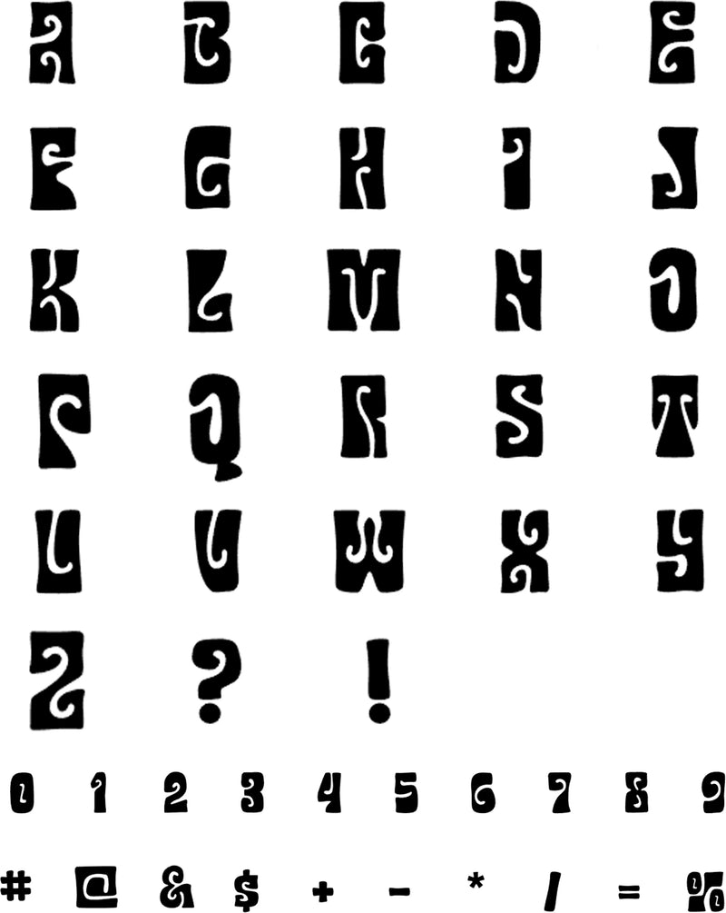 Shown: Character options including letters and symbols. 