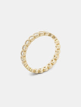 Ammi Eternity Band with 2mm diamonds in 14k yellow gold with signature matte finish.