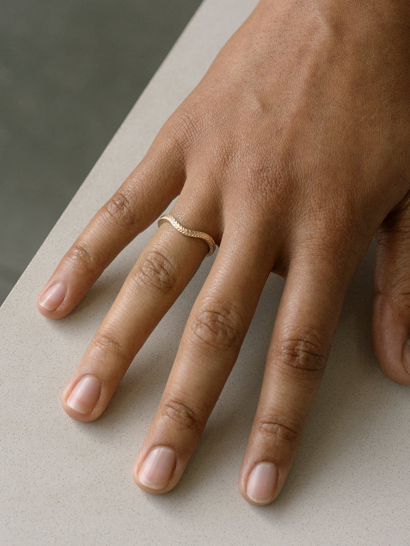 Shown: 14k yellow gold with signature matte finish.