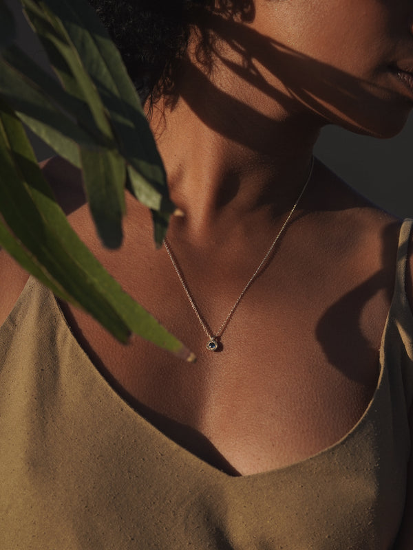 Shown: 14k yellow gold and signature matte finish with our standard Fairmined Cable Chain - 1.2mm.