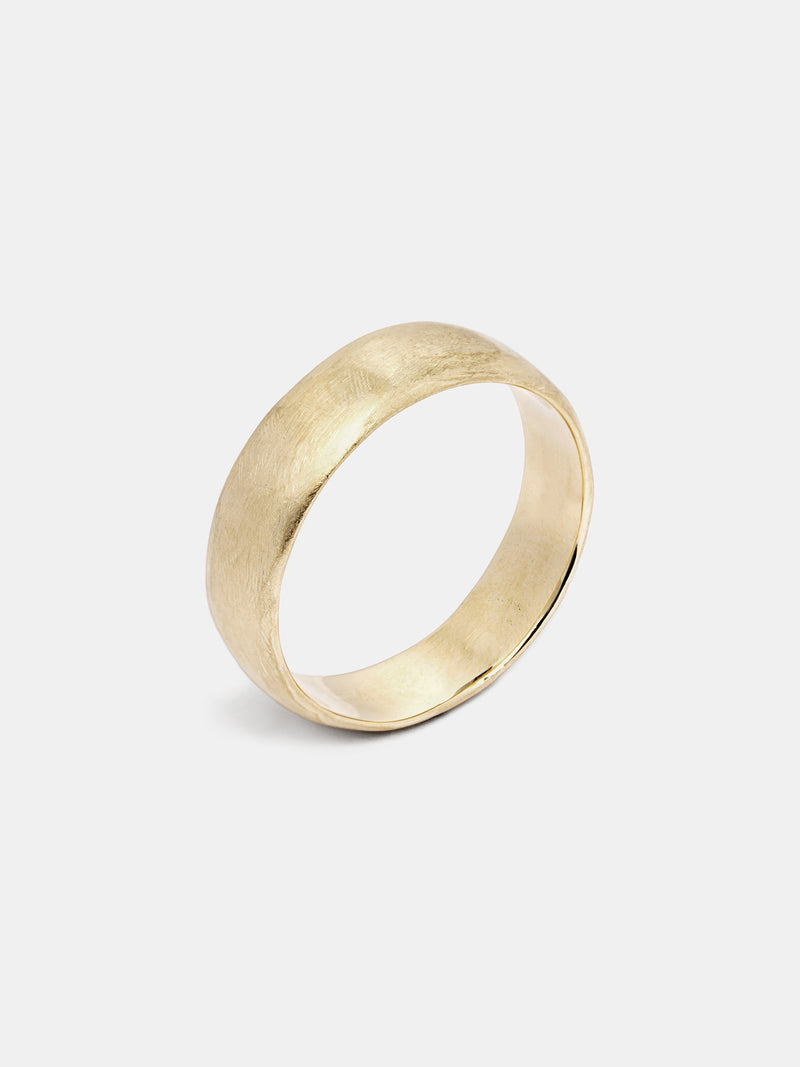 Classic Band in 14k yellow gold with organic texture and signature matte finish.