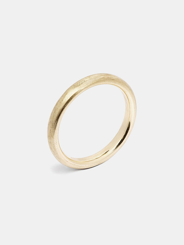 Clover Heavy Band in 14k yellow gold with organic texture and signature matte finish.