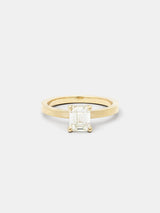 Shown: 1ct faint color diamond set in 14k yellow gold with smooth texture and signature matte finish.