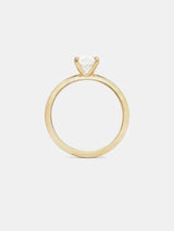 Sage Solitaire 1ct near colorless antique diamond in 14k yellow gold with organic texture and signature matte finish.