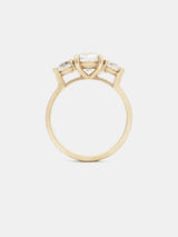 Vega 3 Stone Ring | Vow Collection 0.5ct Center with 0.2ct Side Stones | 0.9ct Total / Near Colorless ghij / 14K Yellow Gold
