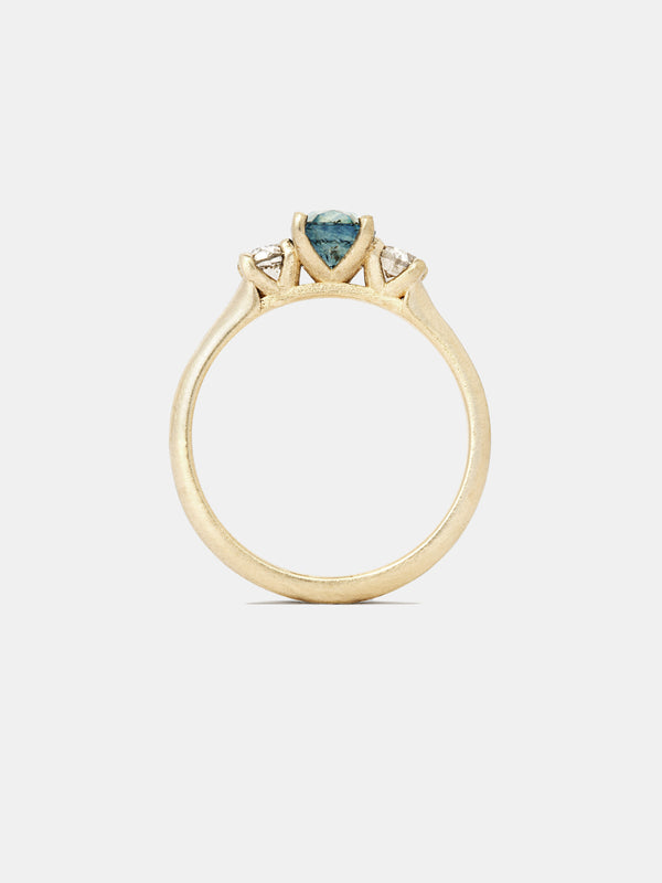 Vega 3 Stone Oval Ring- Sapphire