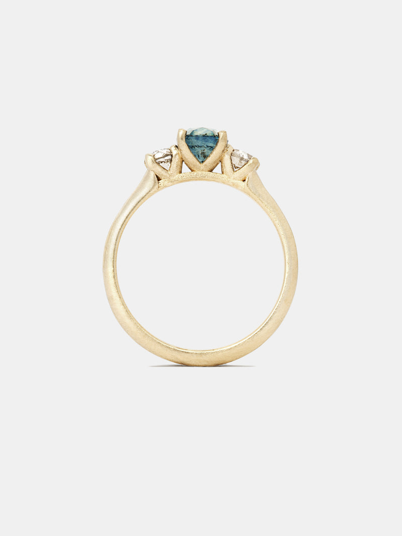 Vega 3 Stone Oval Ring- Sapphire