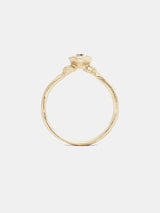Venus Solitaire with 0.25ct near colorless antique diamond in 14k yellow gold with organic texture and signature matte finish.