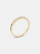Viburnum Pave Half Eternity Band- 1.5mm Sapphires in 14k yellow gold with organic texture and signature matte finish.