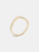 Vinca Arching Band in 14k yellow gold with smooth texture and signature matte finish.
