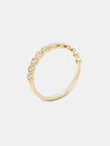 Willow Half- Eternity Band with 2mm recycled diamonds in 14k yellow gold with smooth texture and signature matte finish. 