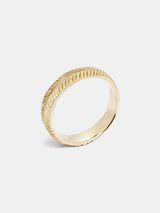Wisteria Band- 5mm in 14k yellow gold with signature matte finish.