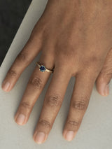 Shown: 1ct teal Montana sapphire in 14k yellow gold with signature matte finish.